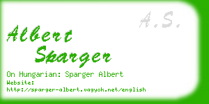 albert sparger business card